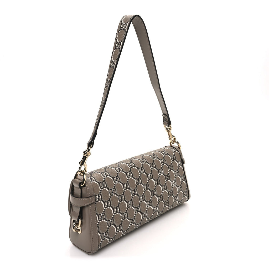 GG Monogram Textured Dollar Calfskin Small Luce Shoulder Bag Beige