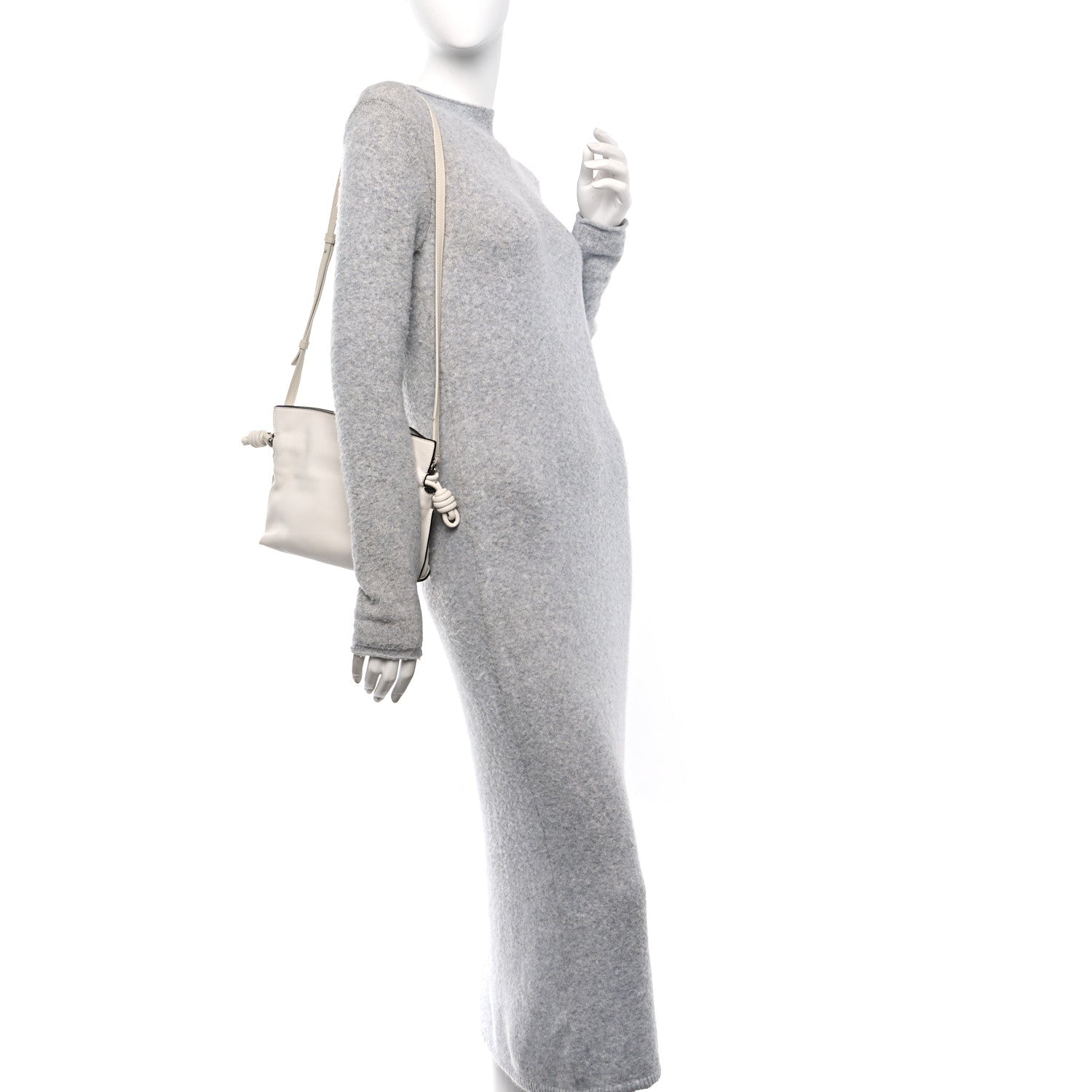 Calfskin Mini Flamenco Knot Clutch Angora