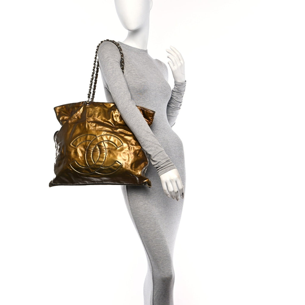 Patent Bonbons Shopper Tote Green