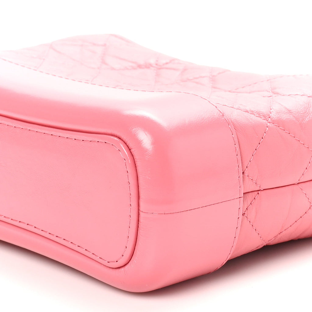 Aged Calfskin Quilted Small Gabrielle Hobo Rose