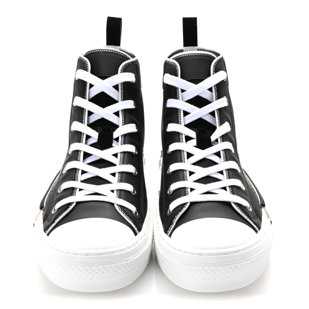 Nylon Calfskin Mens B23 High Top Sneakers 42 Black