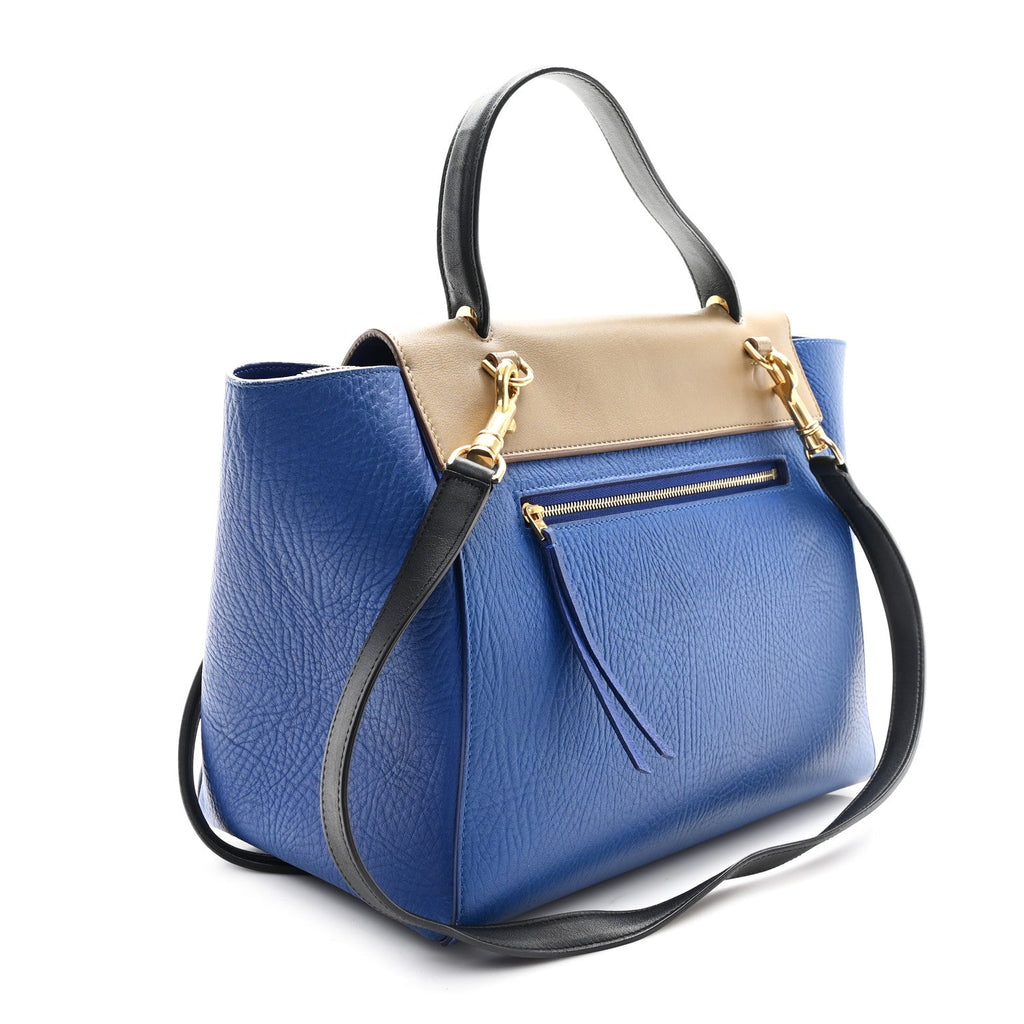 Elephant Calfskin Mini Tri-Color Belt Bag Indigo