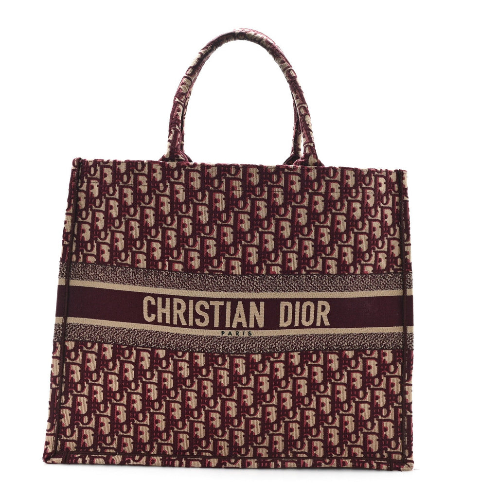 Oblique Large Book Tote Burgundy Multicolor