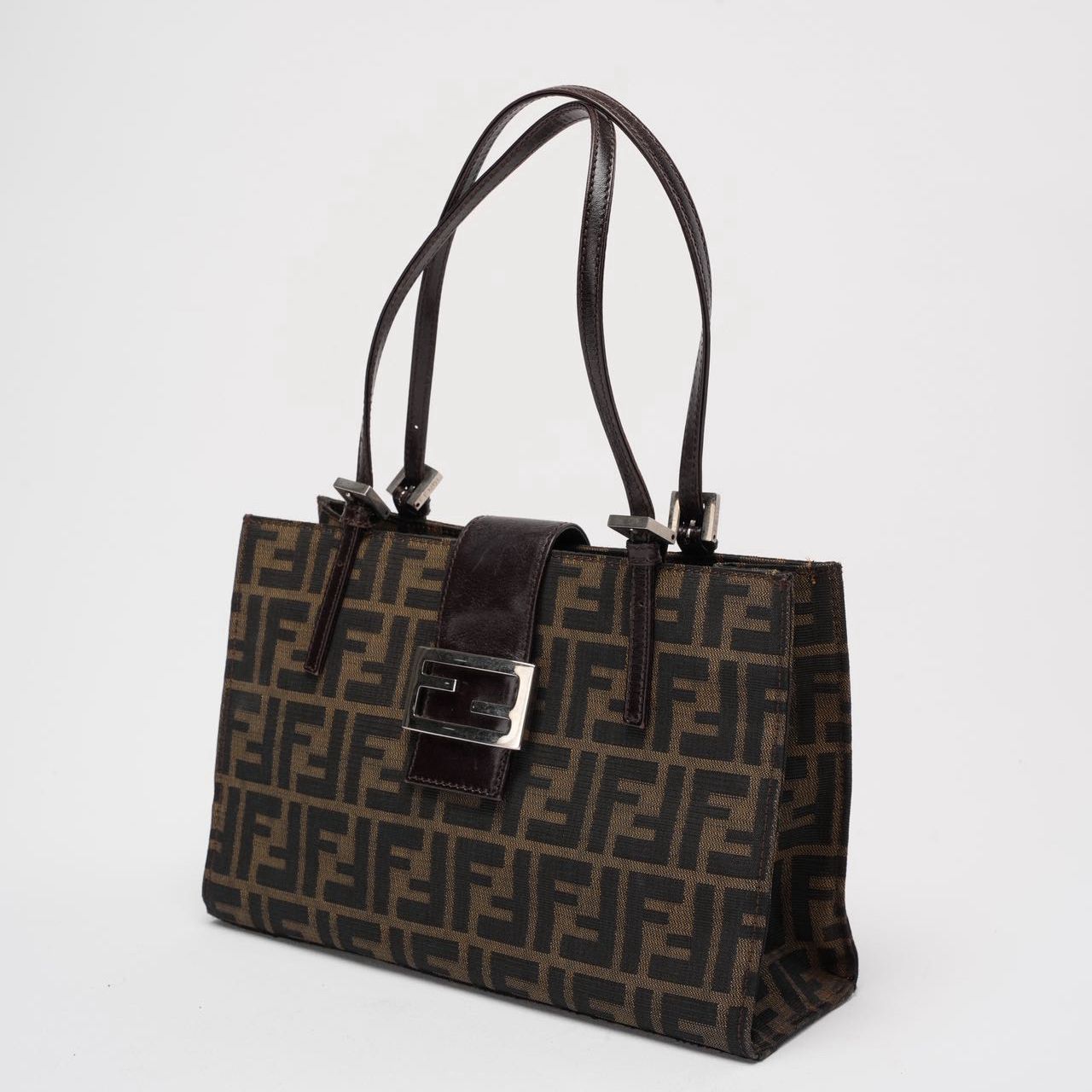 Fendi Vintage Zucca Double Top Handle Bag