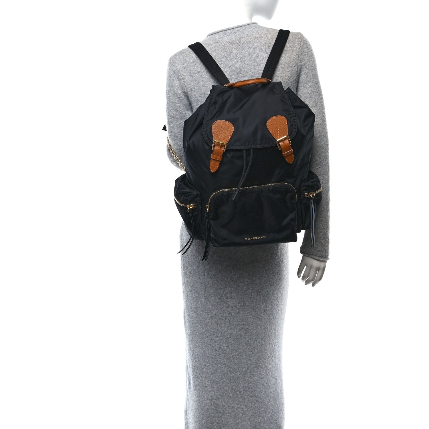 Nylon Large Rucksack Backpack Black
