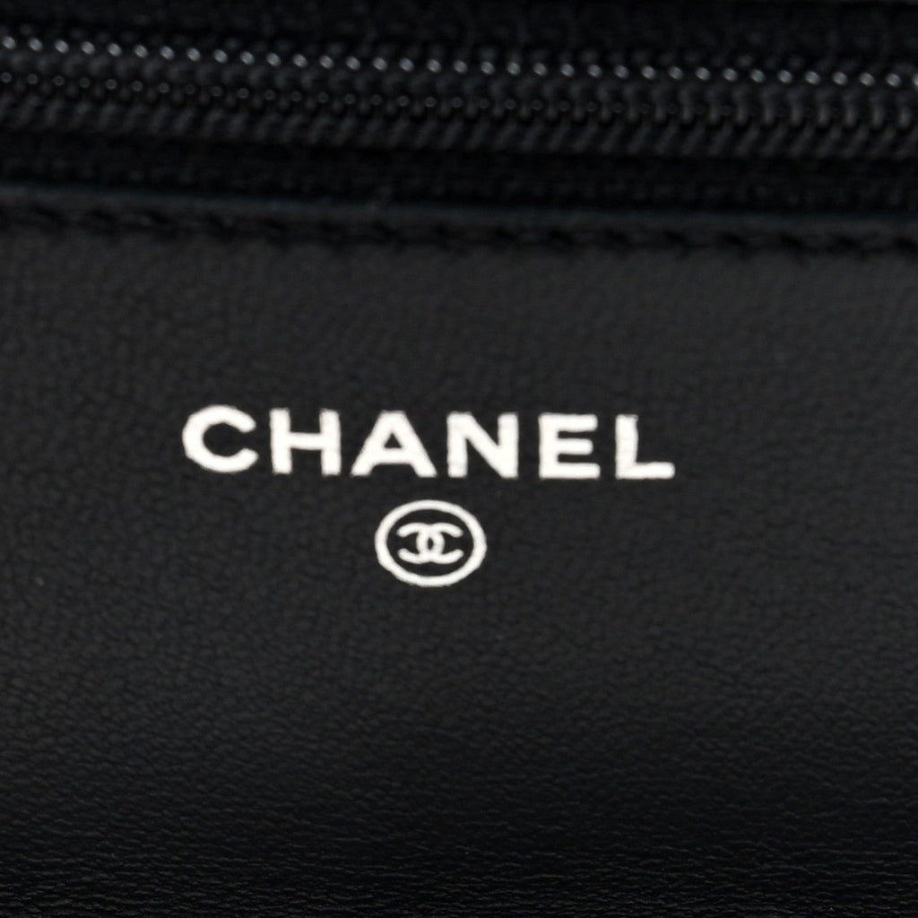 Lambskin Camellia Embossed Wallet on Chain WOC