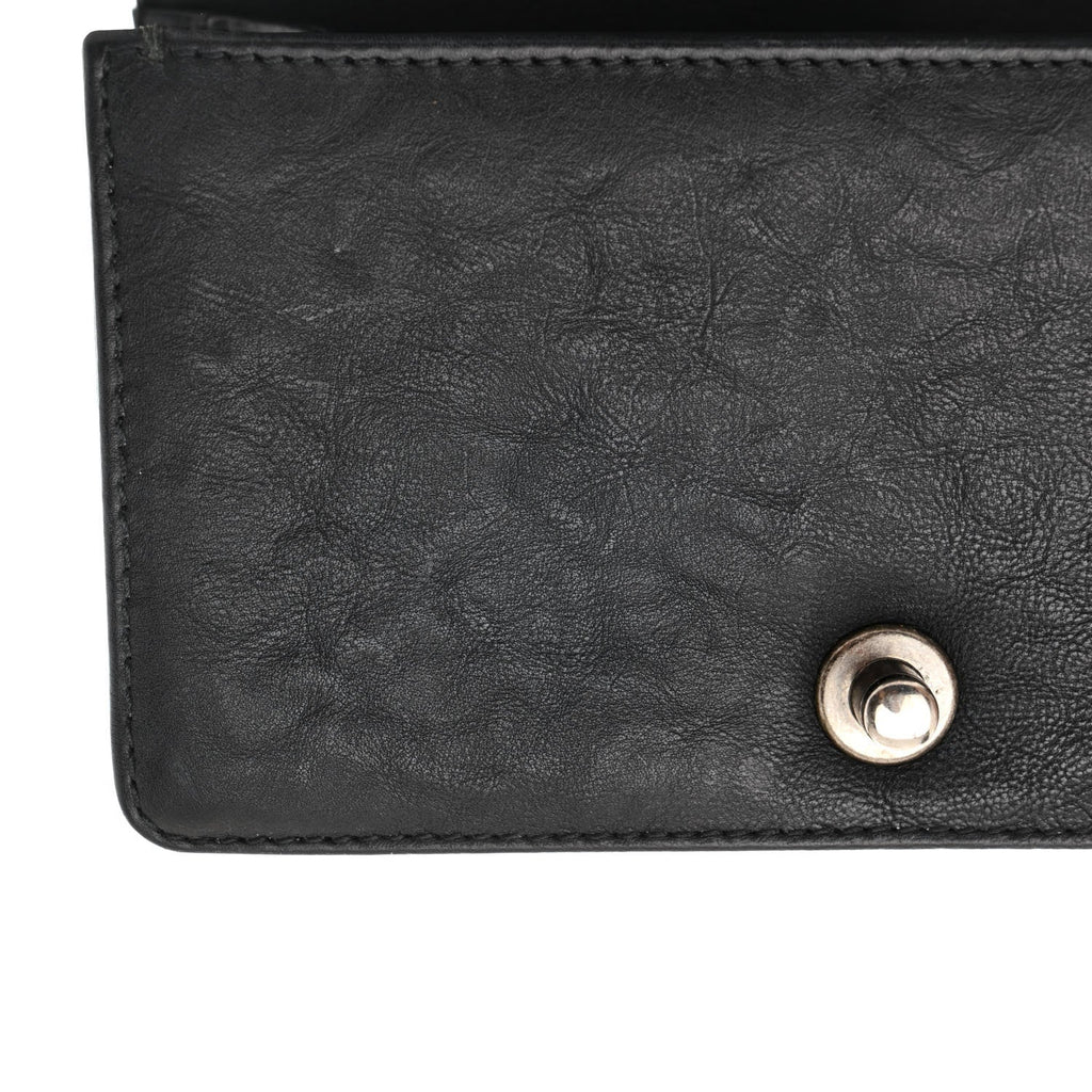 Calfskin Quilted Embellished Metal Small Boy Flap Black