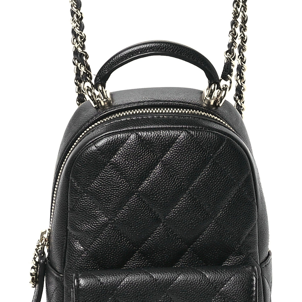 Caviar Quilted CC Mini Classic Backpack Black