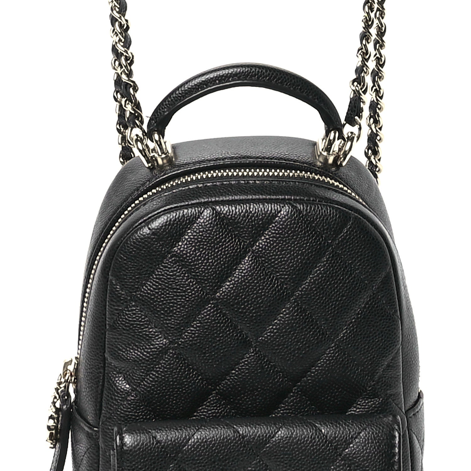 Caviar Quilted CC Mini Classic Backpack Black