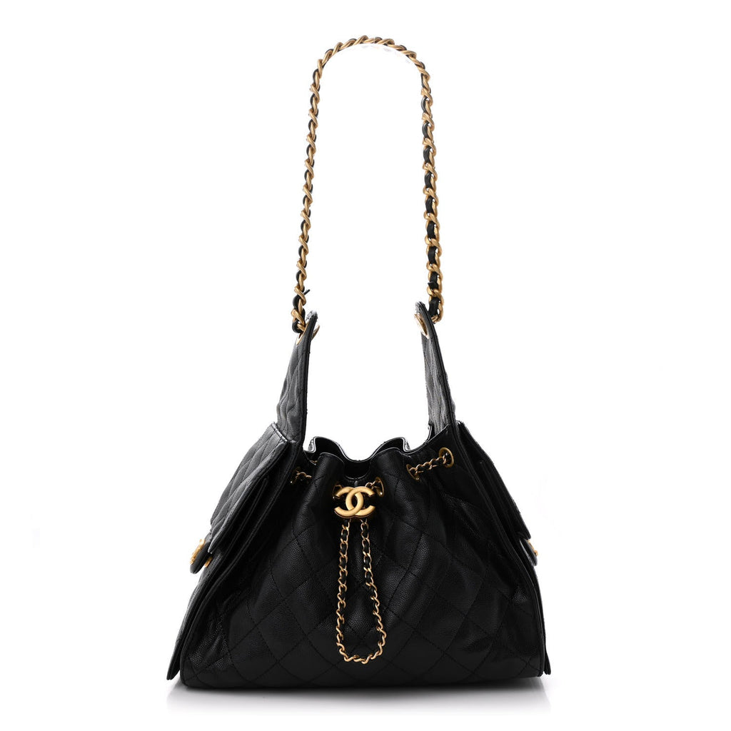 Caviar Quilted Small Chanel 25 Handbag Black