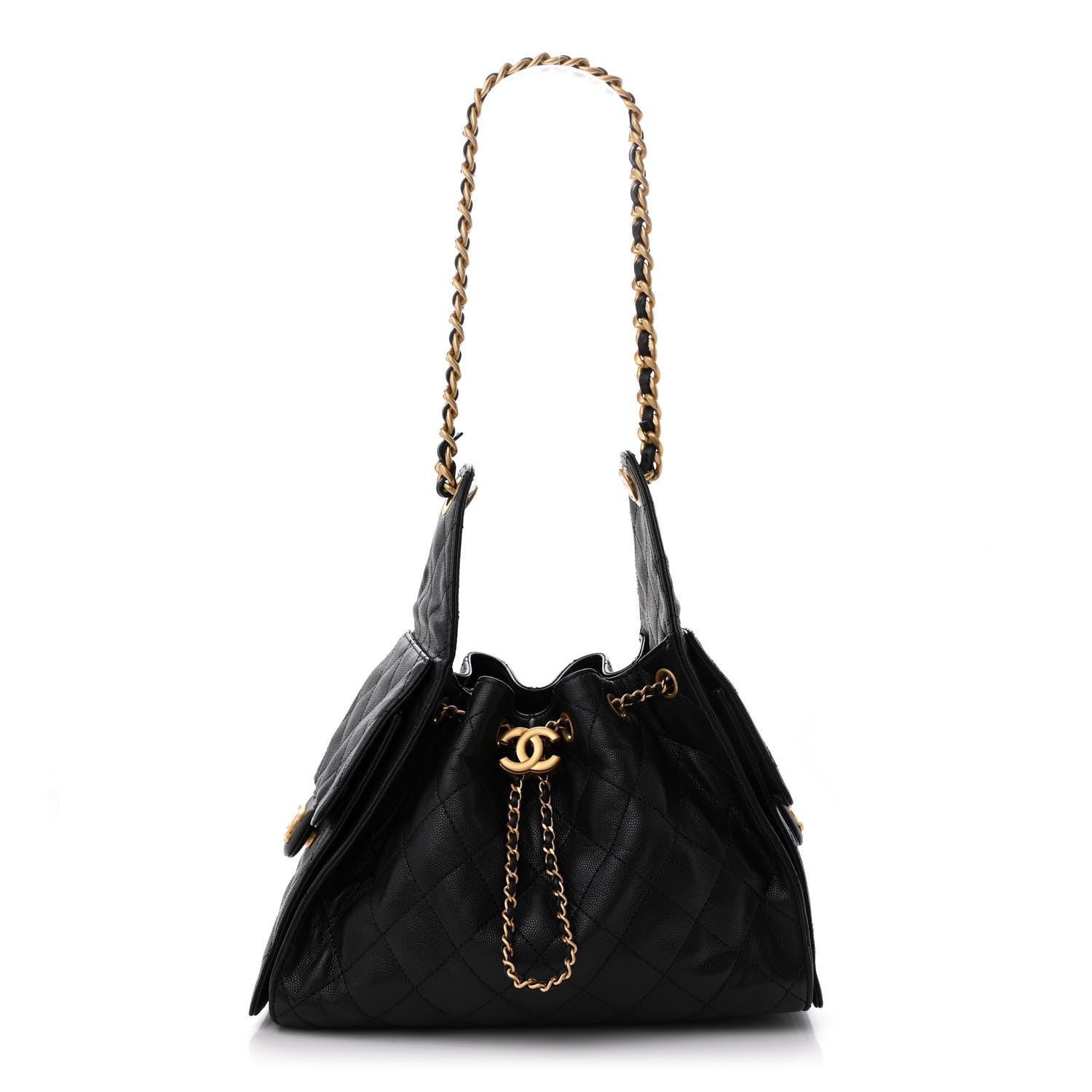 Caviar Quilted Small Chanel 25 Handbag Black