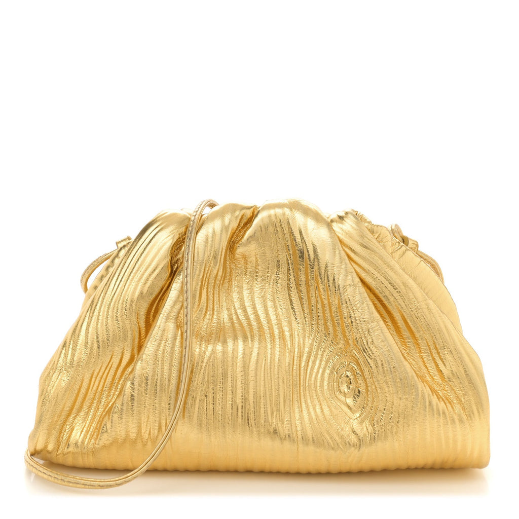 Metallic Bark Calfskin The Mini Pouch Gold