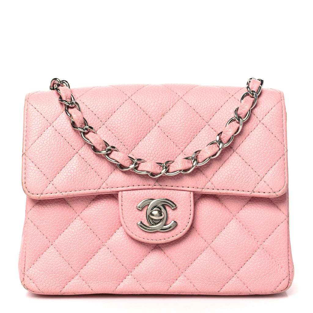 Caviar Quilted Mini Square Flap Pink