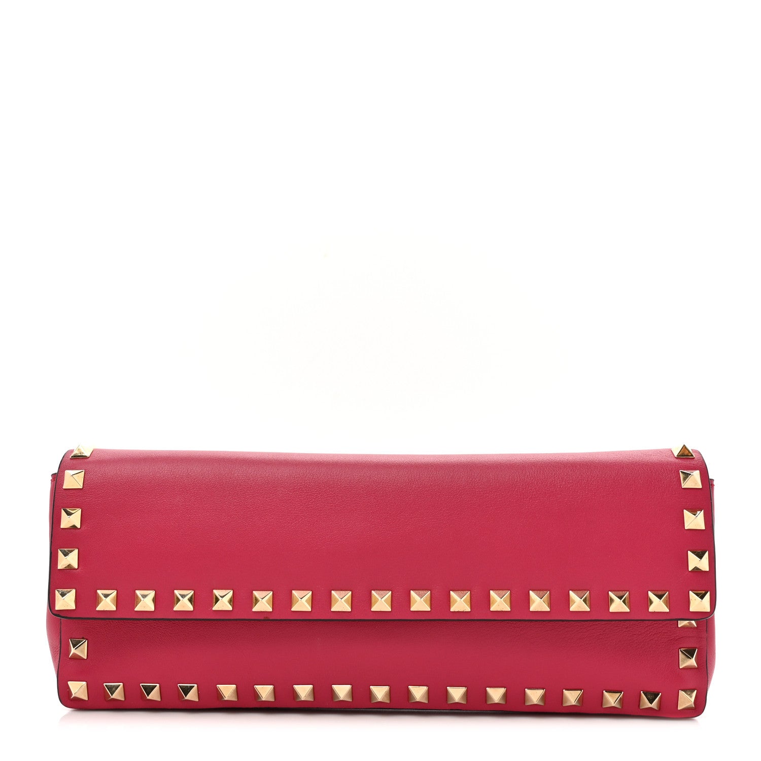 Nappa Rockstud Bangle Clutch Red