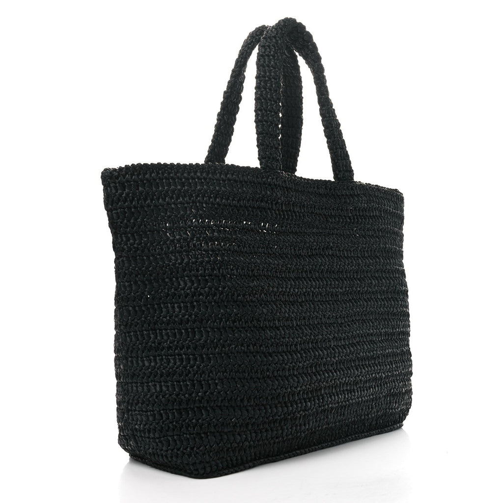Raffia Rive Gauche Tote Black