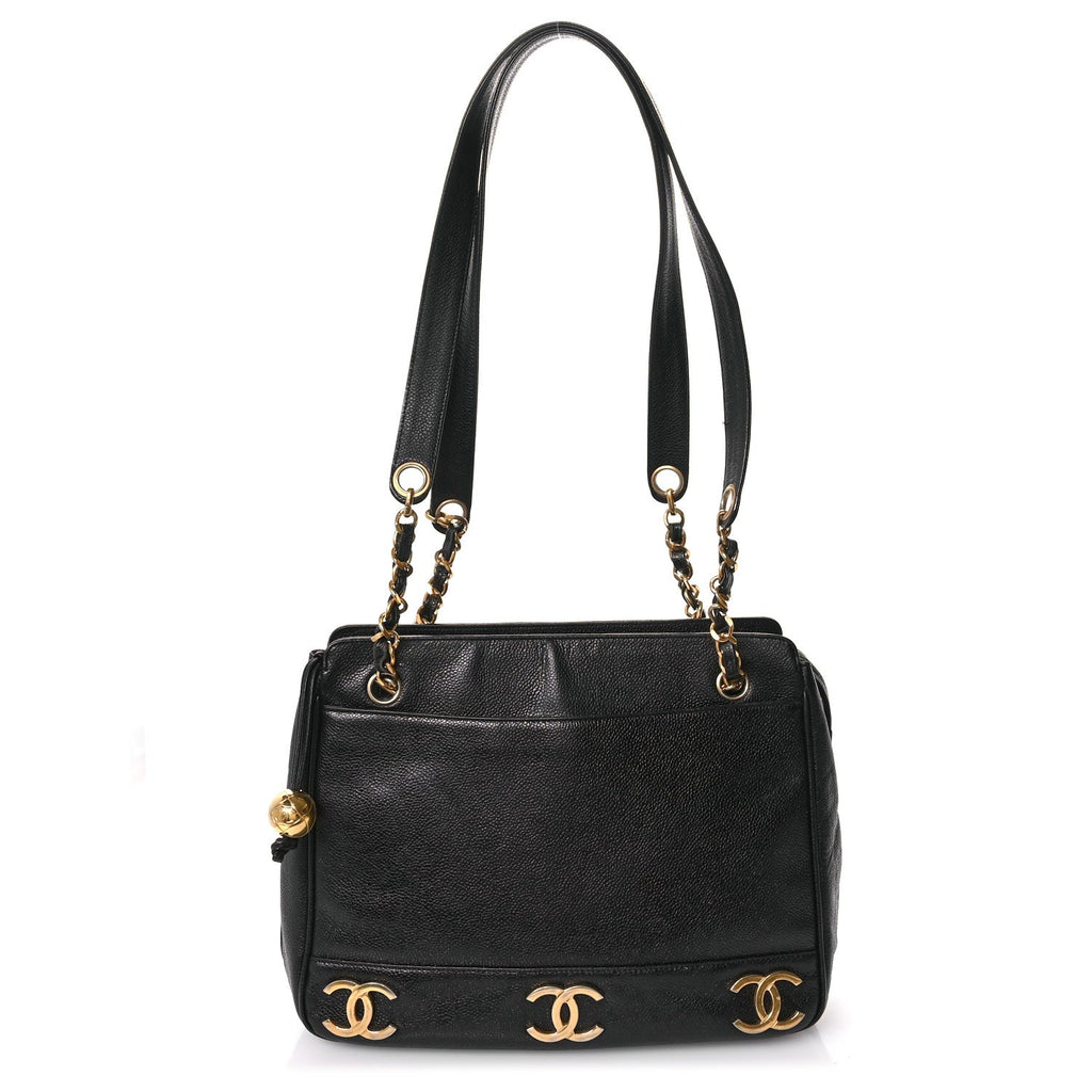 Caviar CC Shoulder Bag Black