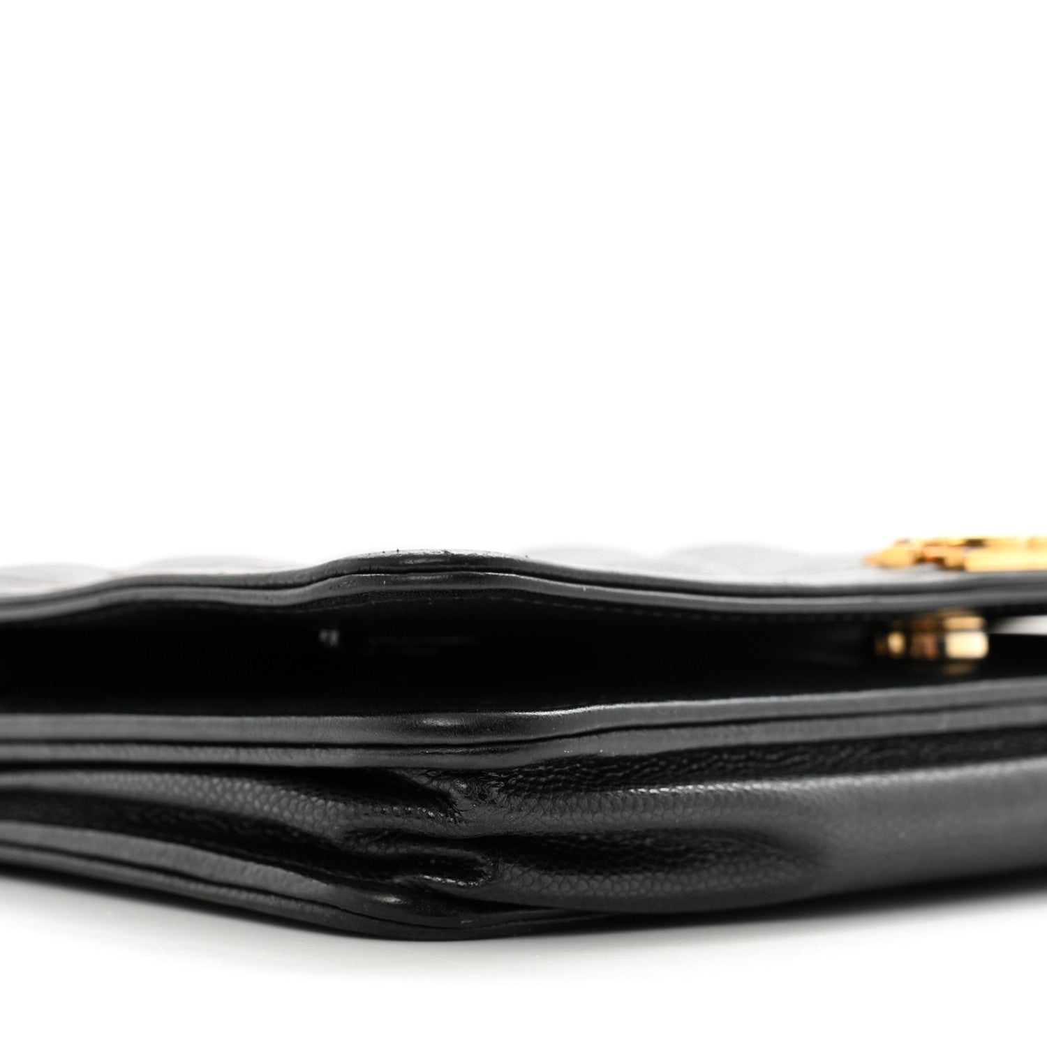 Caviar Quilted Boy Wallet On Chain WOC Black