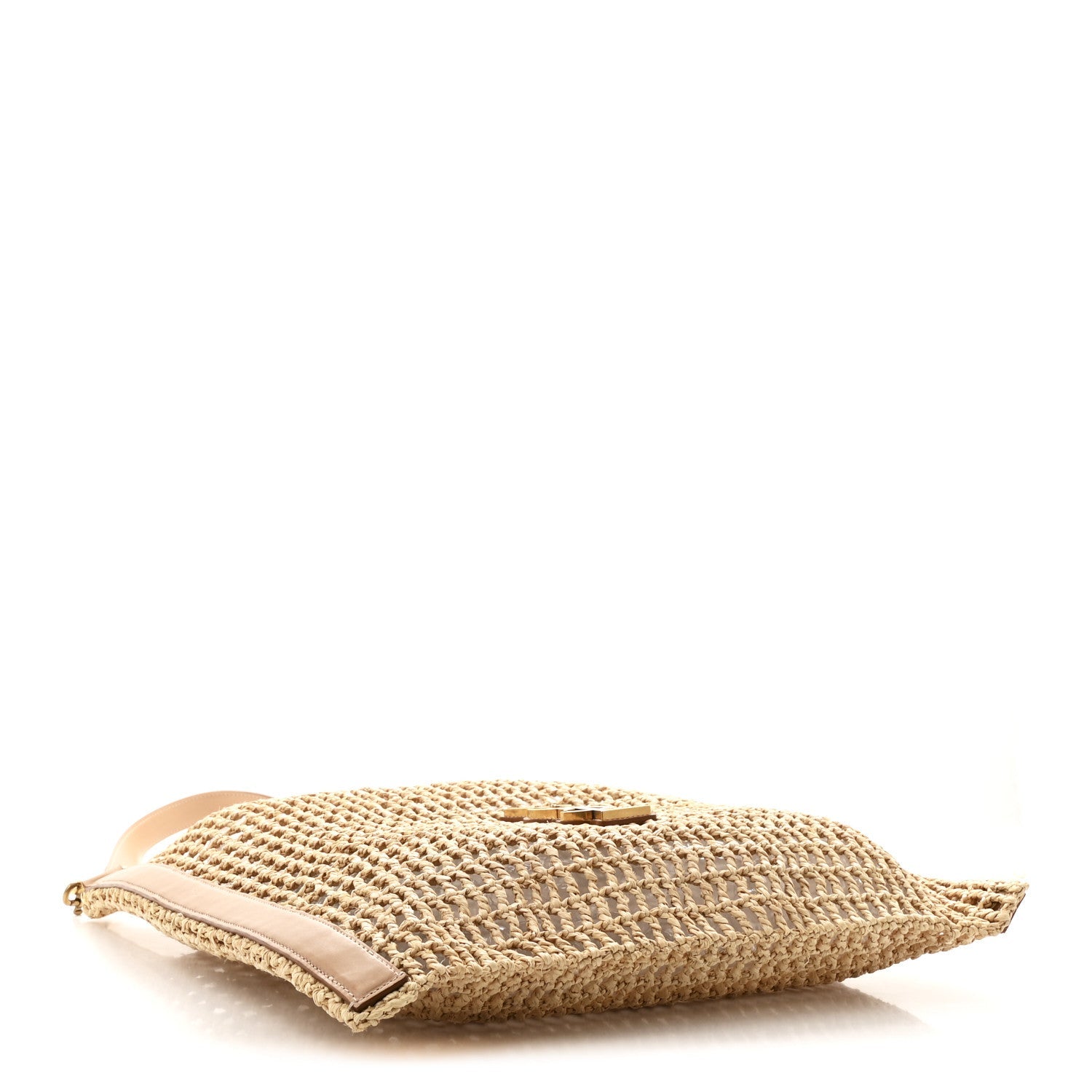 Raffia Calfskin Oxalis Shoulder Bag Naturale Vintage Brown