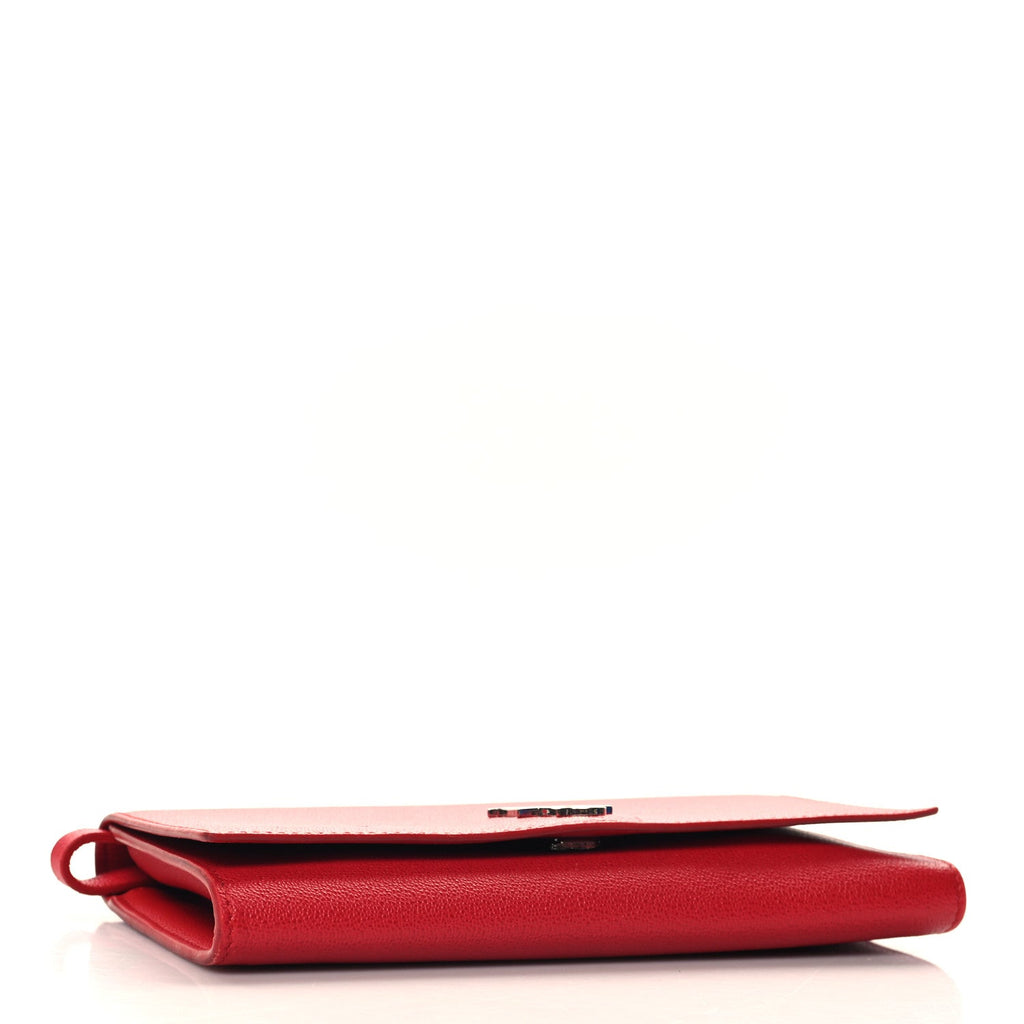 Calfskin Insignia Pouch Red