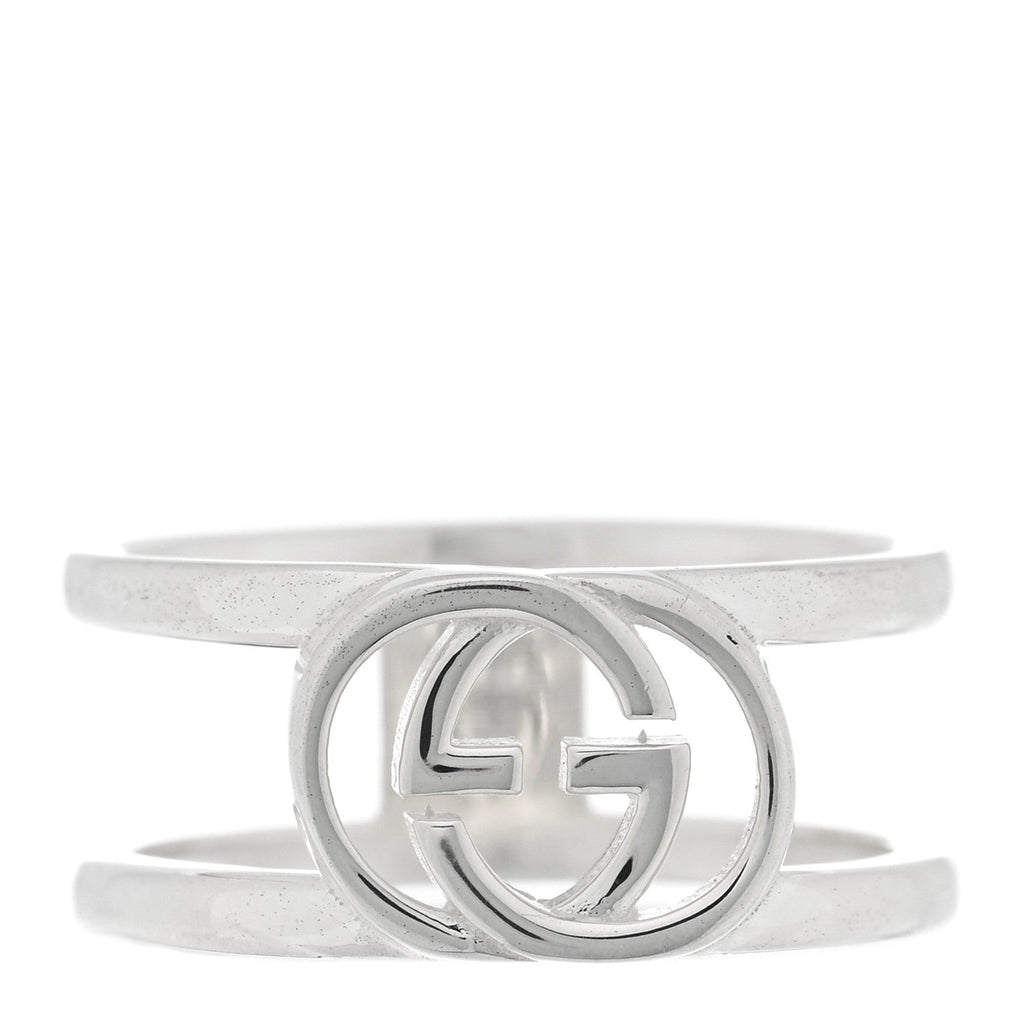Sterling Silver 9mm Interlocking G Open Band Ring 57 8