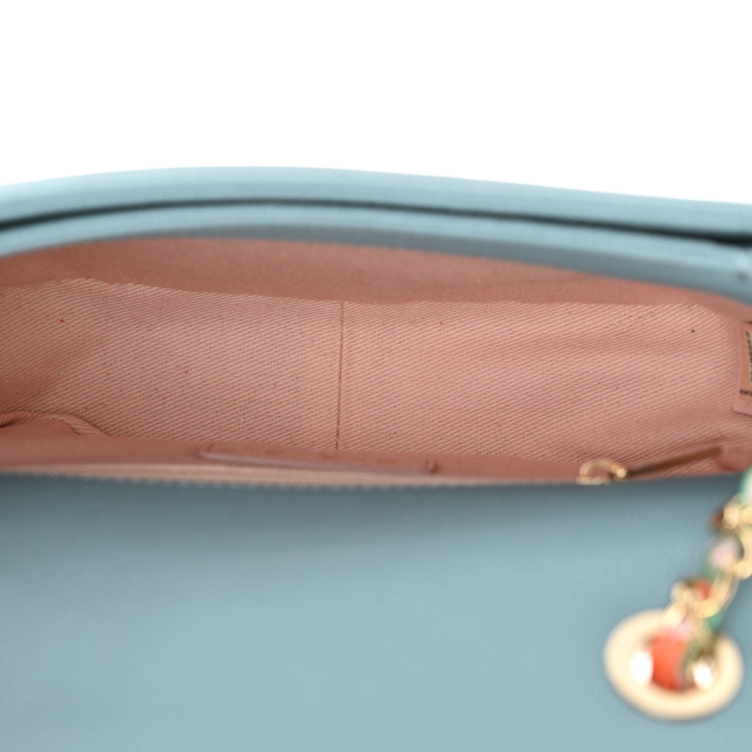 Grained Calfskin Quilted Small Cuba Top Handle Flap Blue