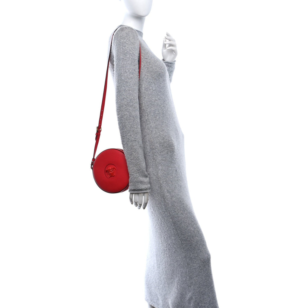 Calfskin La Medusa Round Camera Bag Red