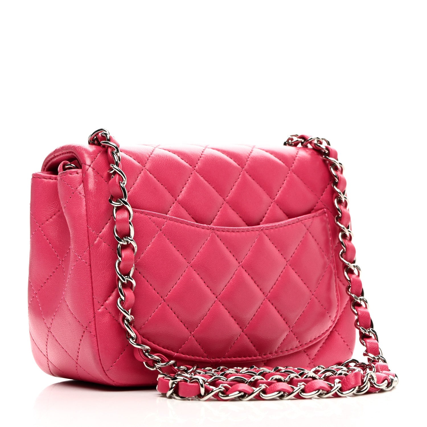 Lambskin Quilted Mini Square Flap Pink