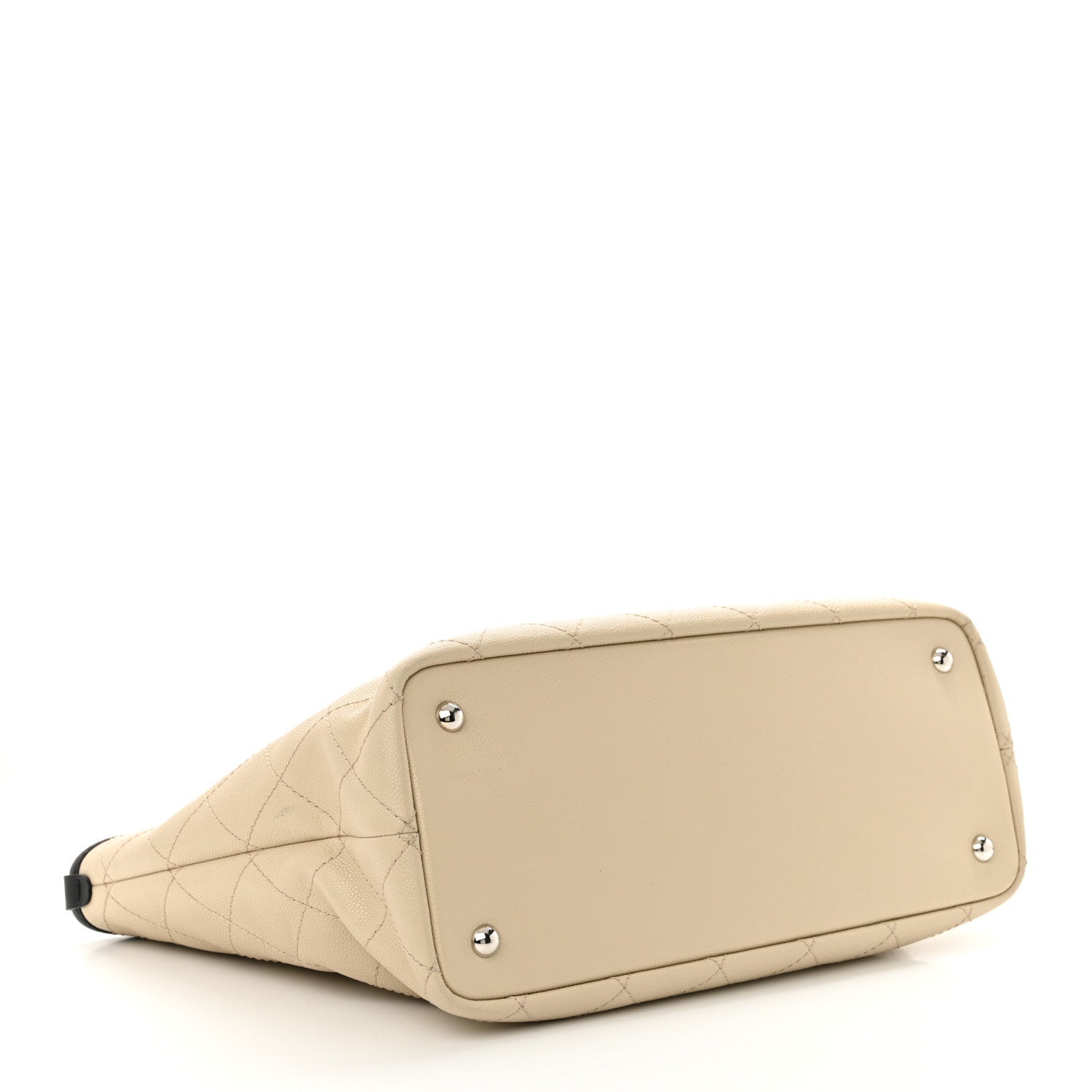 Grained Calfskin Large Fever Shopping Tote Beige