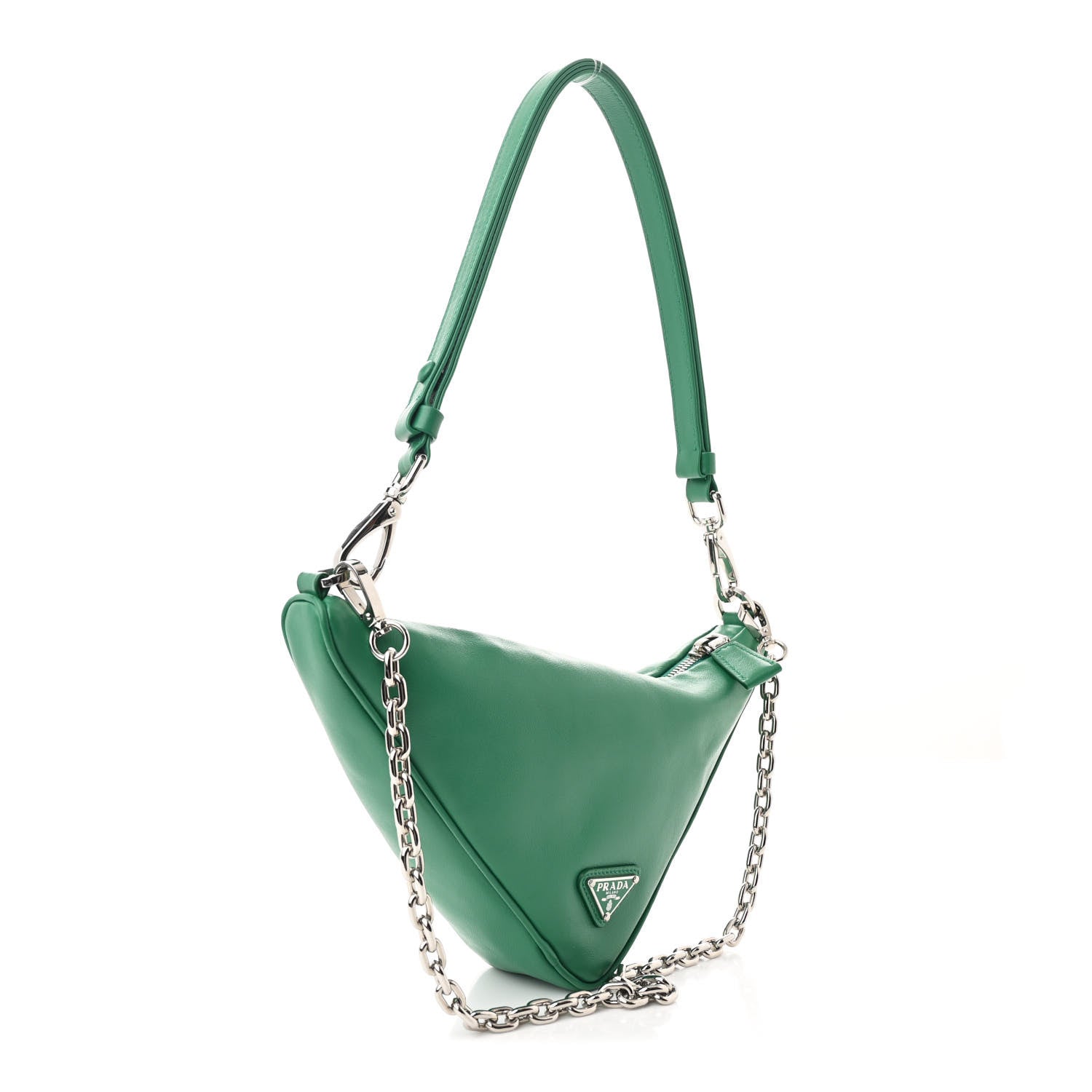Grace Lux Triangle Logo Embossed Mini Triangle Bag Mango