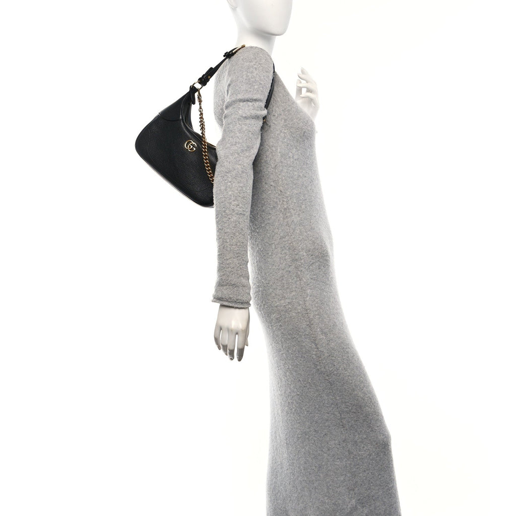 Goatskin Small Aphrodite Shoulder Bag Black