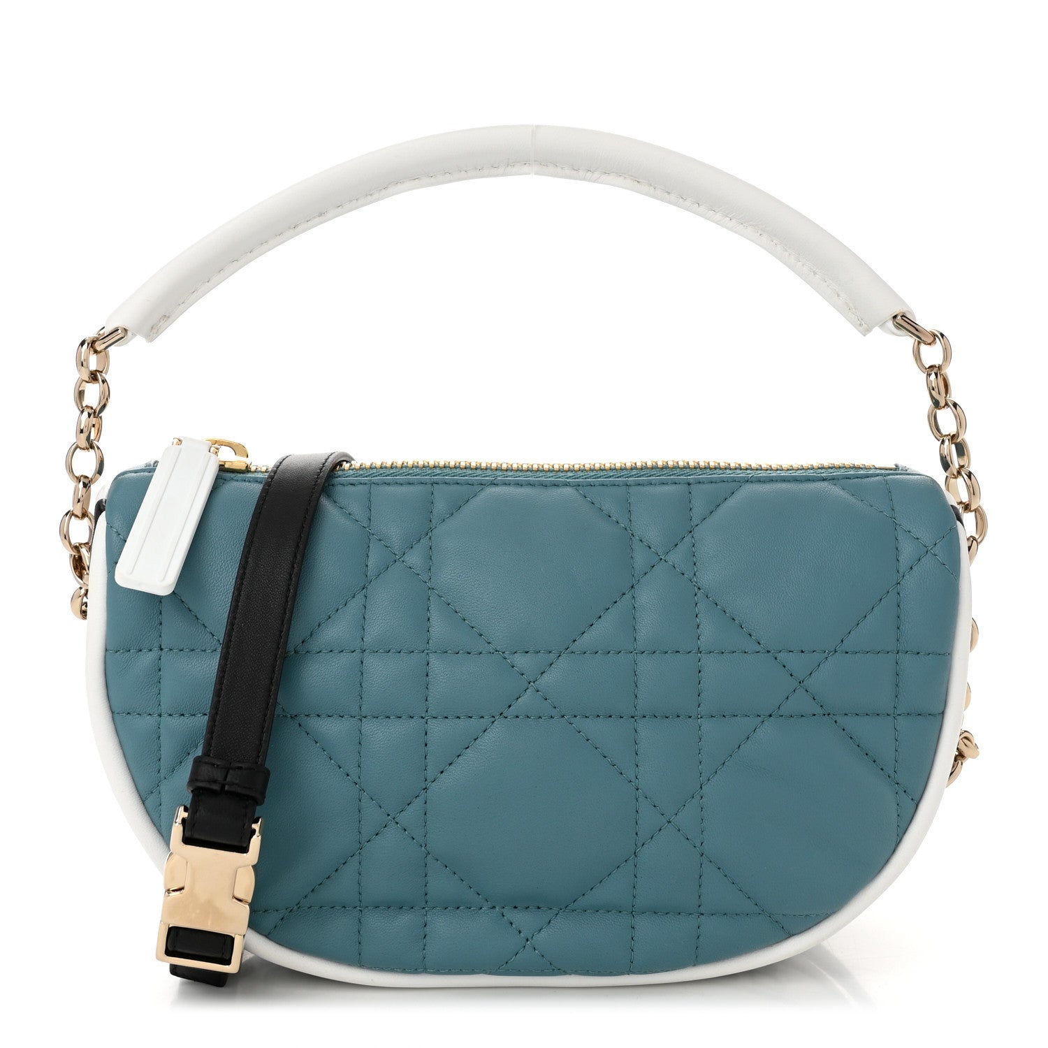 Lambskin Cannage Small Dior Vibe Hobo Bag Cloud Blue