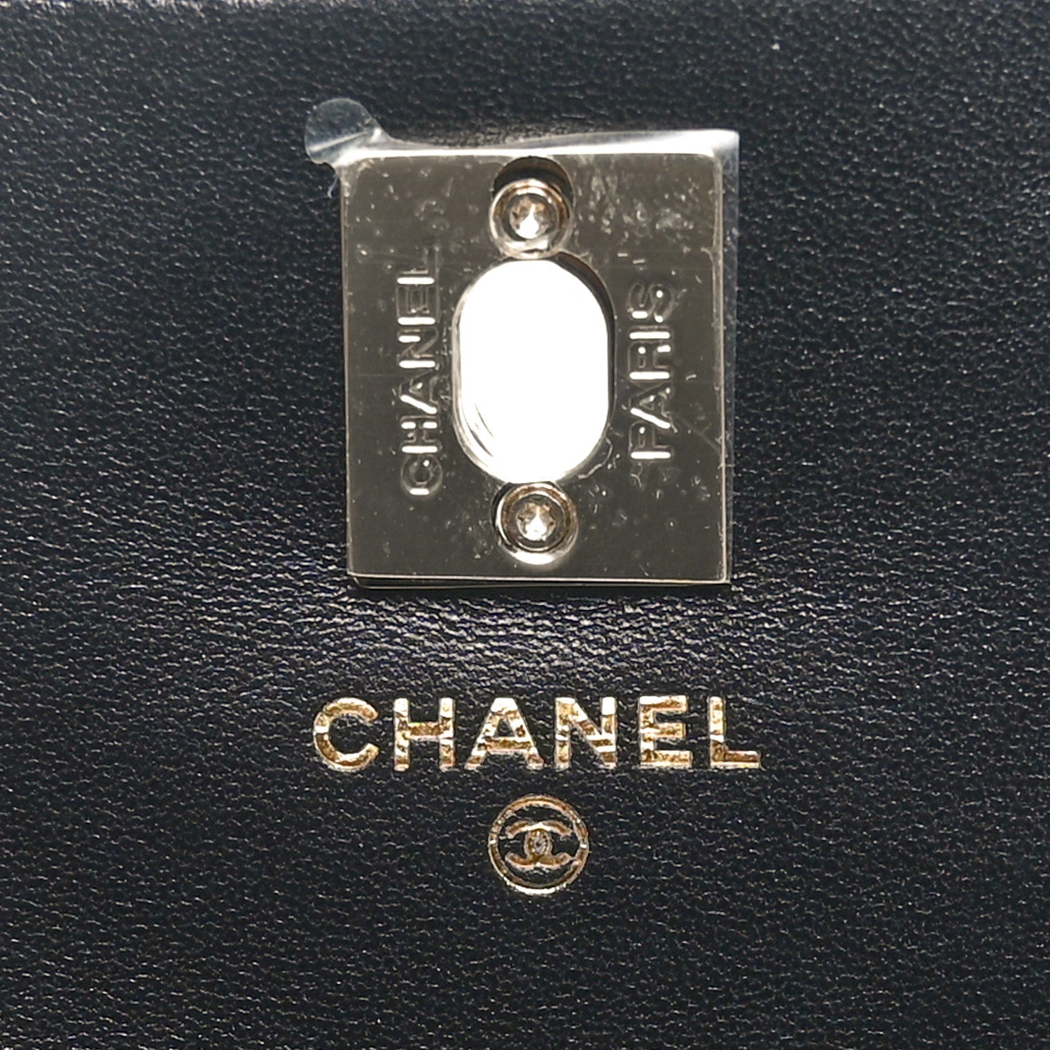 Lambskin Quilted Crystal Top Handle Clutch With Chain Black