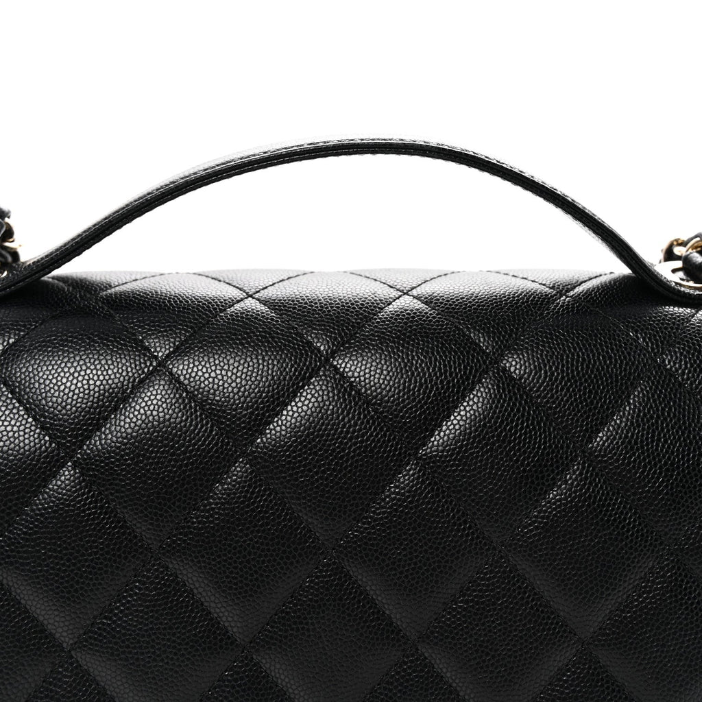 Caviar Quilted Large Business Affinity Flap Black