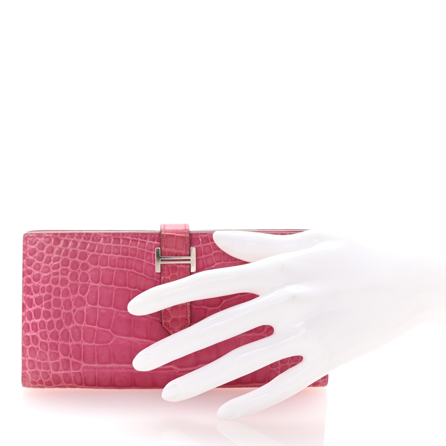 Shiny Alligator Bearn Wallet Rose Scheherazade