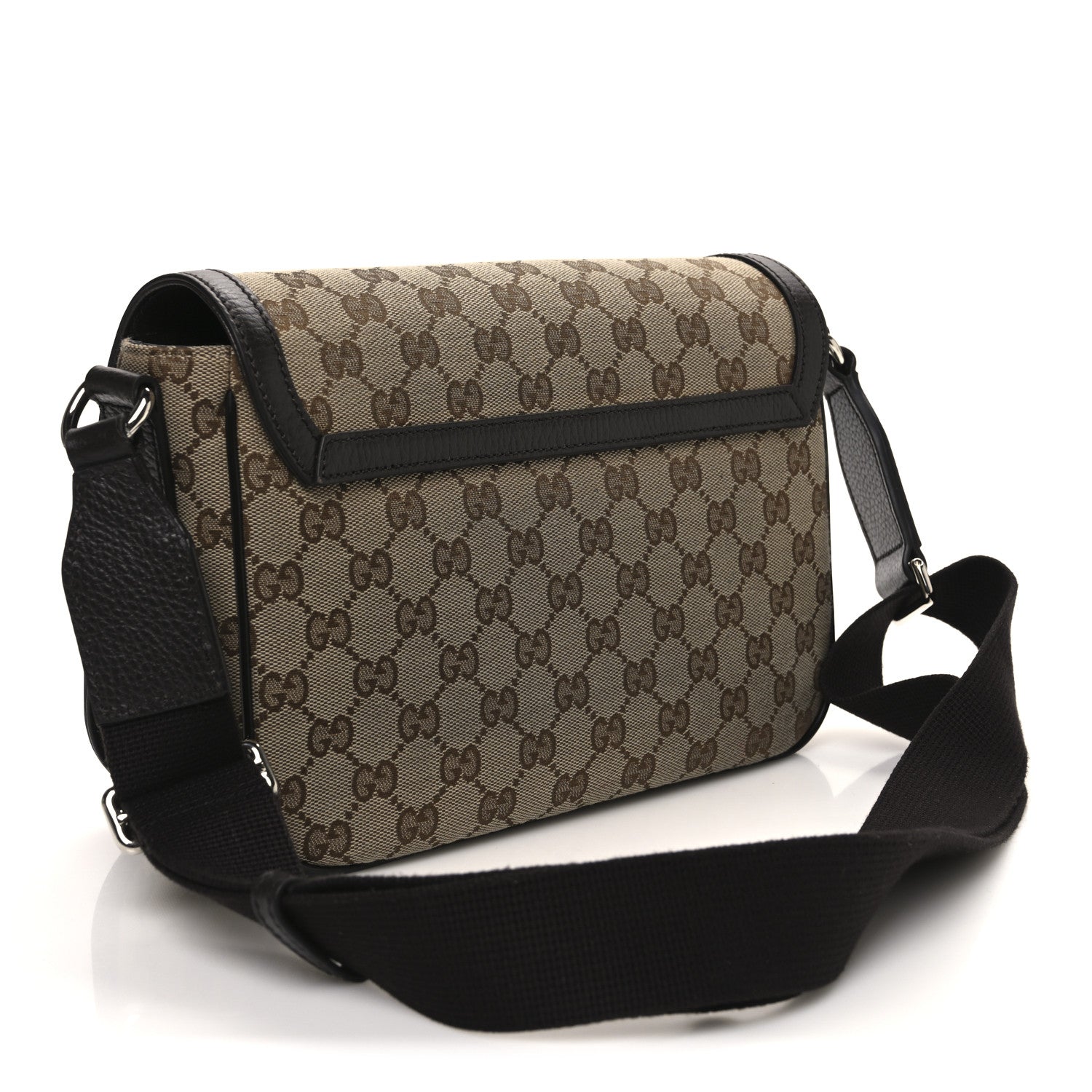 Monogram Flap Messenger Bag Beige Dark Brown