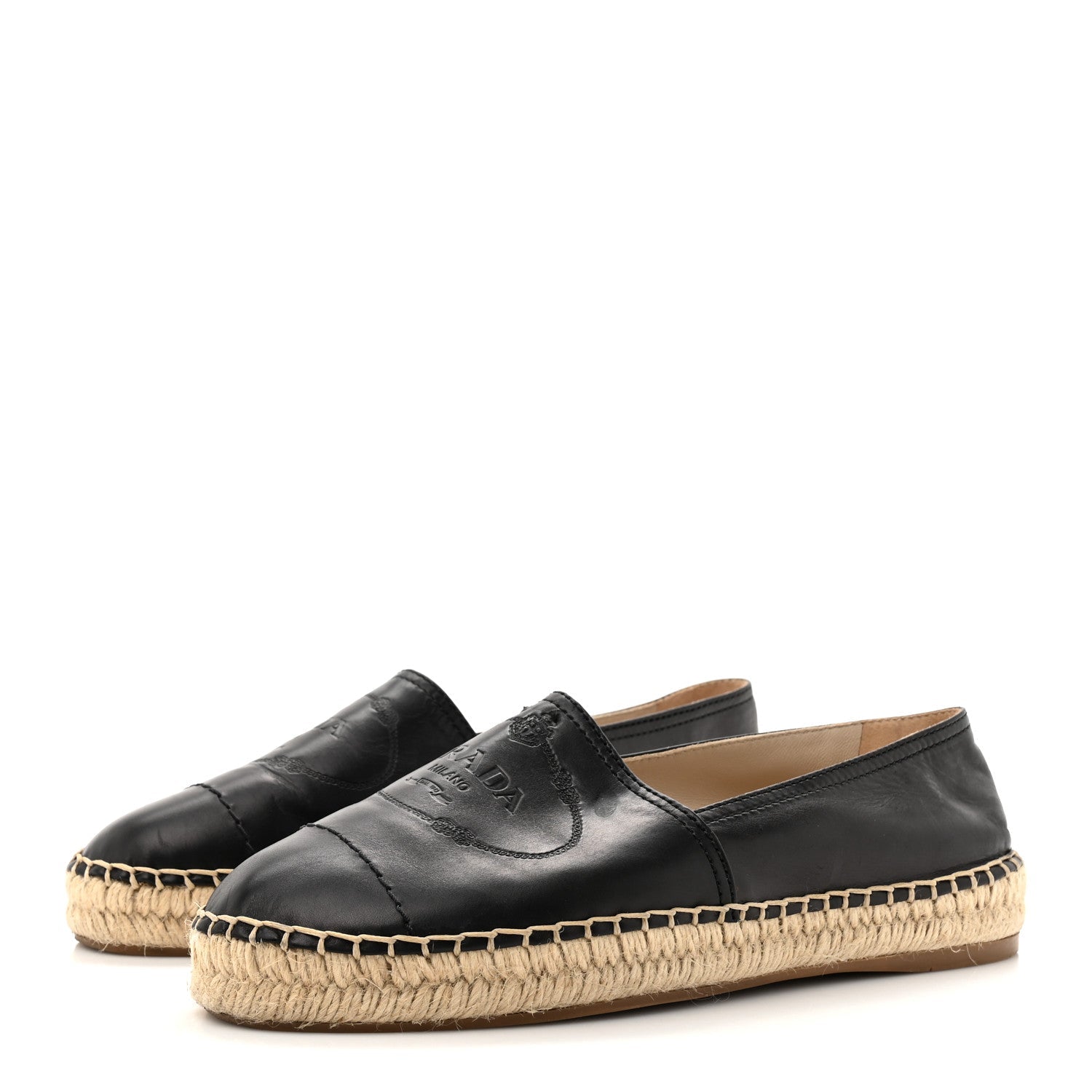 Nappa Logo Cap Toe 20mm Espadrilles 37 Black