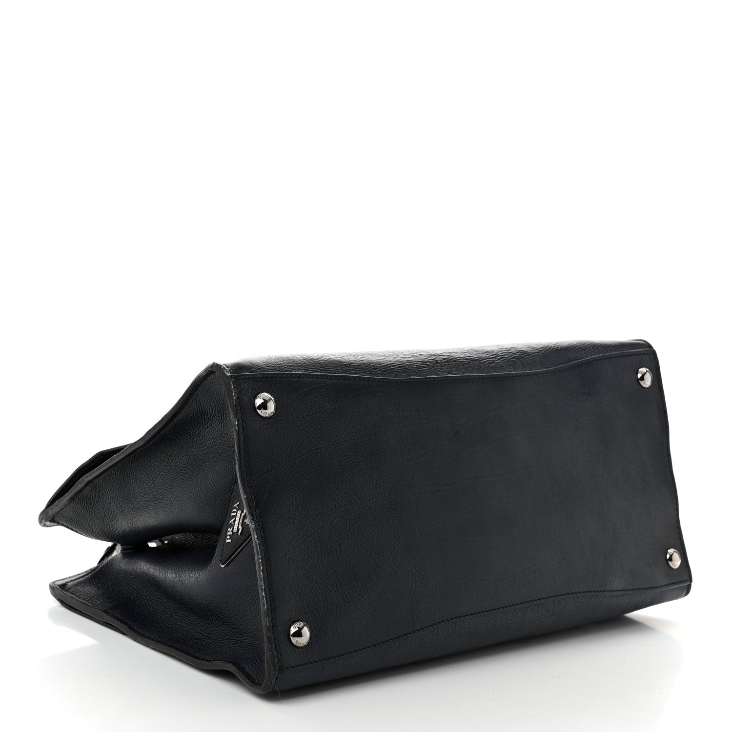 Glace Calfskin Sound Tote Bag Blue