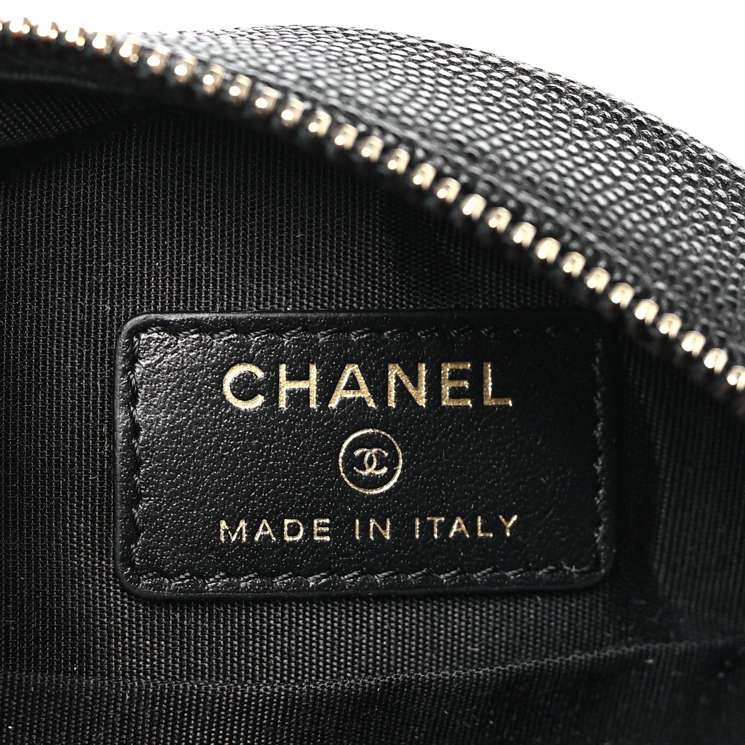 Caviar Quilted Round Filigree Crossbody Black