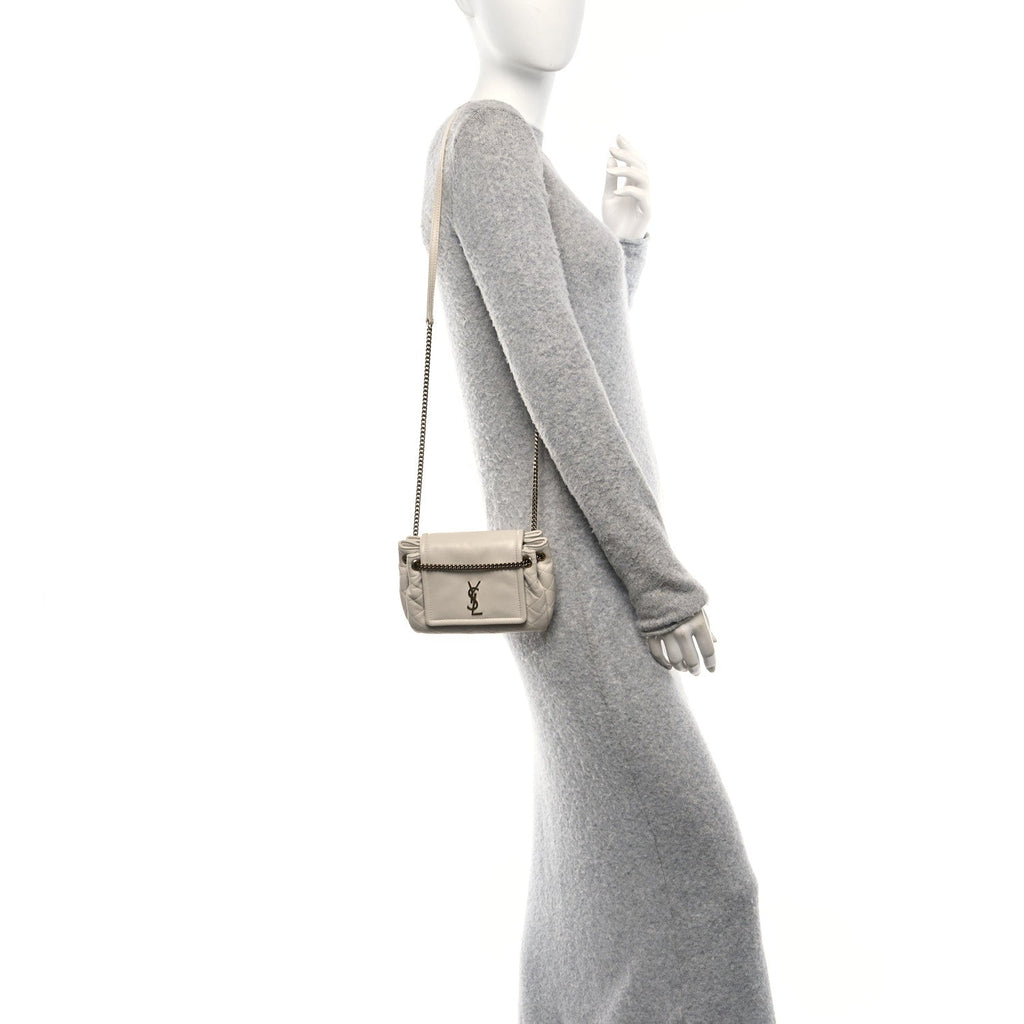 Lambskin Quilted Monogram Mini Nolita Crema Soft