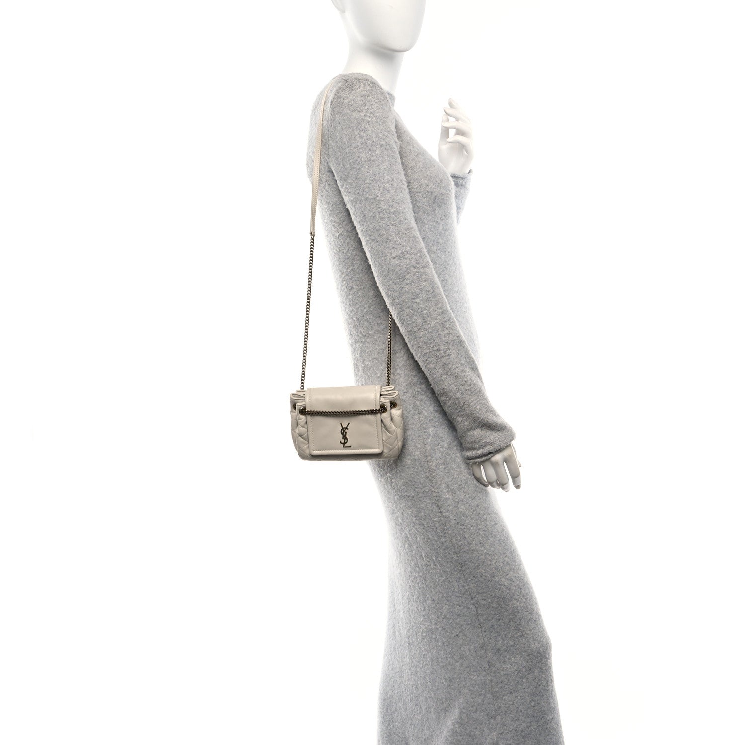 Lambskin Quilted Monogram Mini Nolita Crema Soft