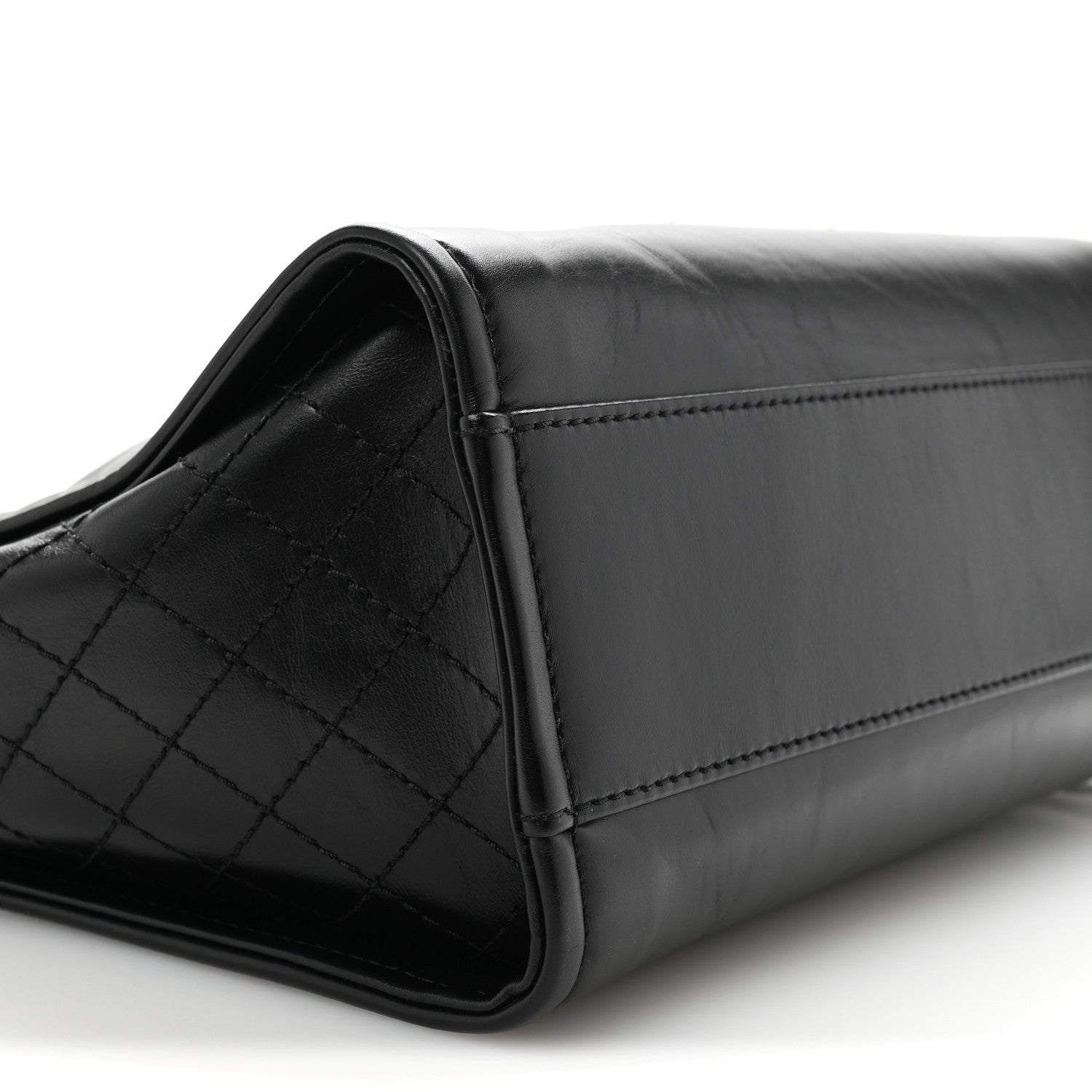 Aged Calfskin Small Charms Deauville Tote Black
