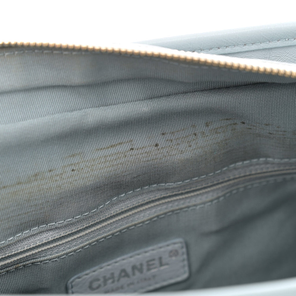 Aged Calfskin Quilted Medium Gabrielle Hobo Light Blue