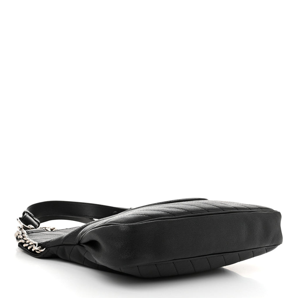 Sakai Be Green Calfskin Diagonal Stitched Small Blondie Tote Black