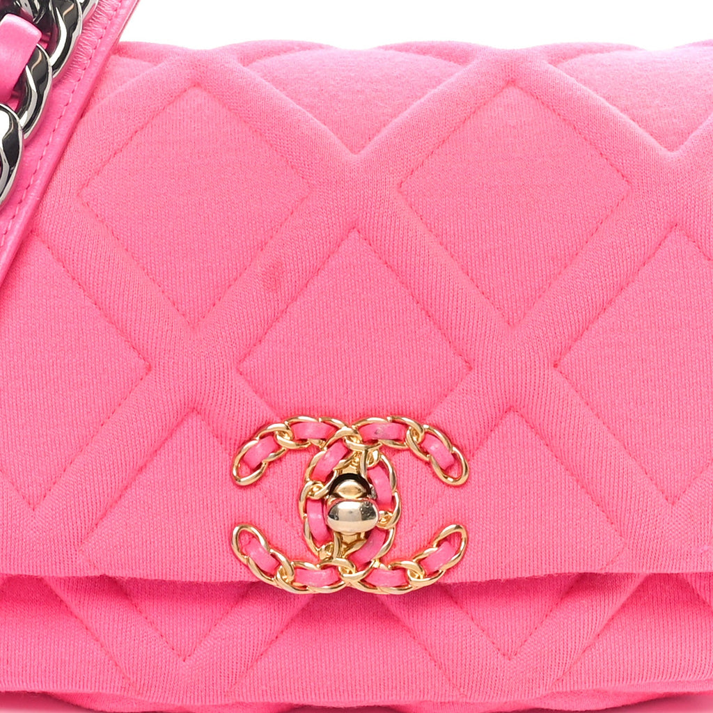 Jersey Quilted Chanel 19 Waist Bag Pink