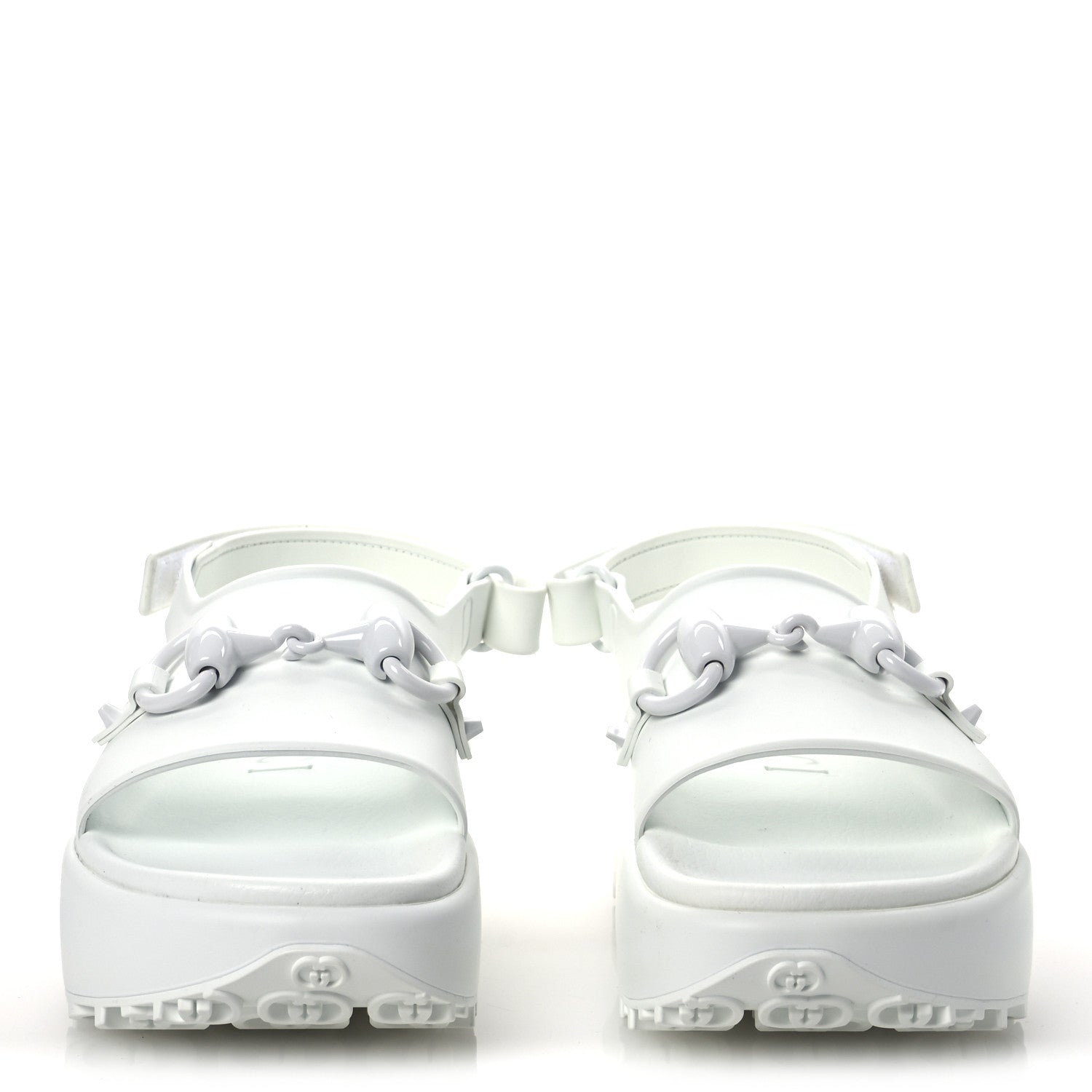 Soft Rubber Horsebit Touch Womens Strapped Sandals 38 Great White