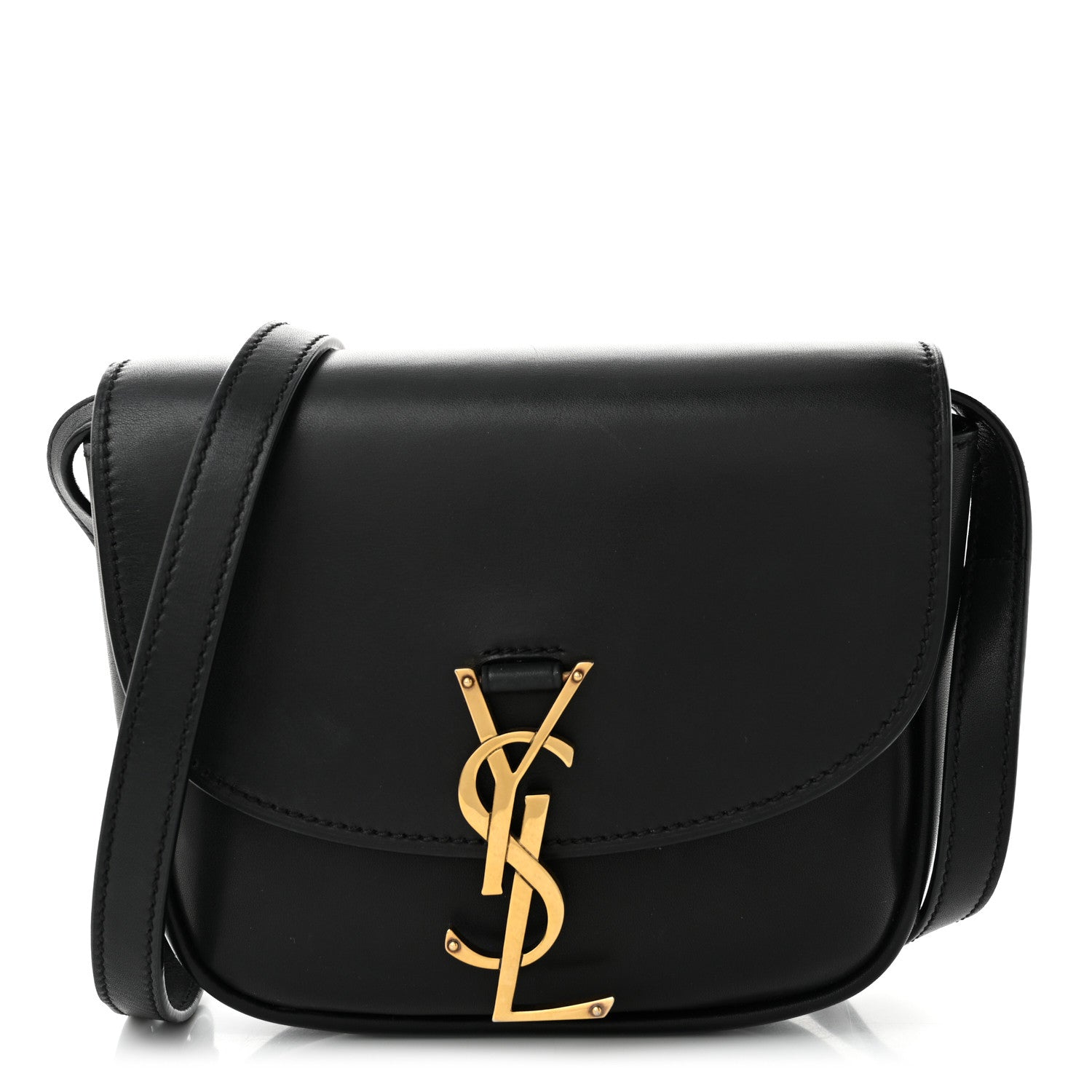 Smooth Calfskin Classic Monogram Small Kaia Satchel Black