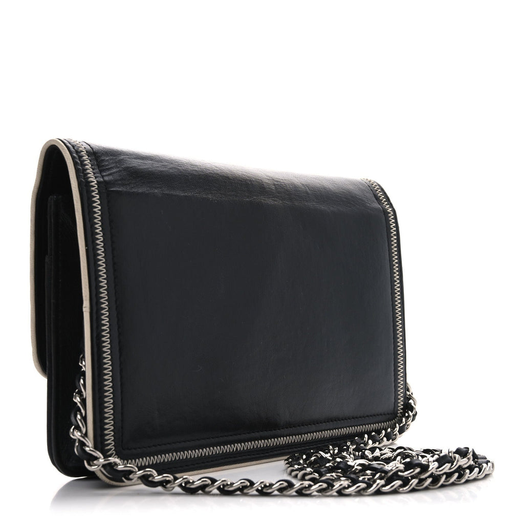 Lambskin Mademoiselle Wallet On Chain WOC Black