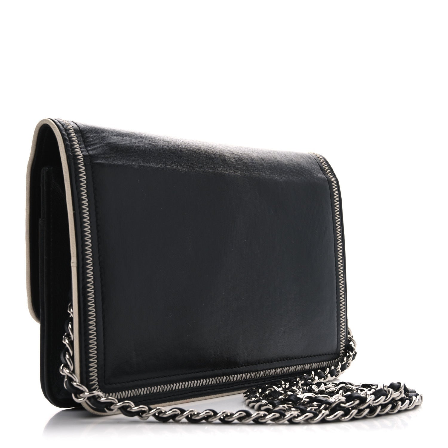 Lambskin Mademoiselle Wallet On Chain WOC Black