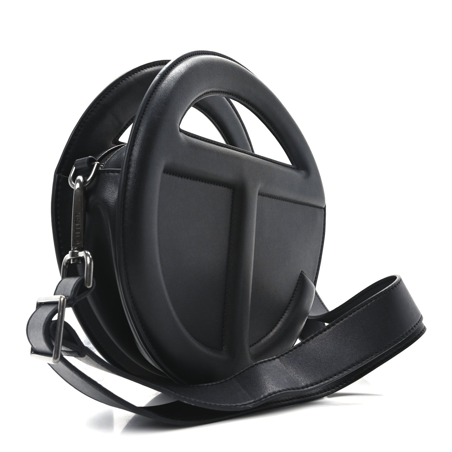 Vegan Leather Major Circle Bag Black