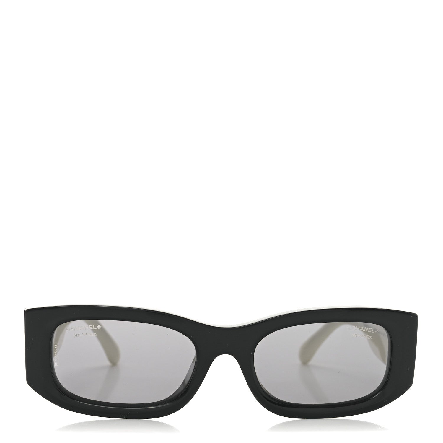 Acetate Polarized Rectangle Sunglasses 5525-A Black White